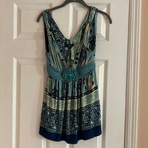 Blue and Turquoise Sky Top. Size medium.